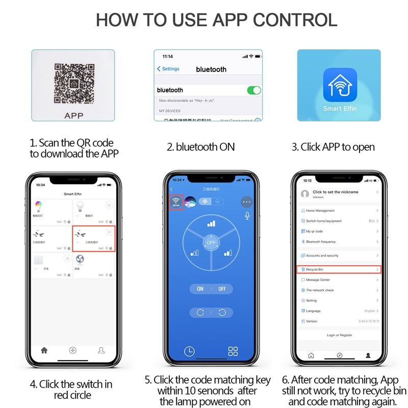 50cm Intelligent Led Ceiling Fan Light Ceiling Fans with Lights 3-Speed Dimmable Smart APP Remote Control Modern LED Lighting