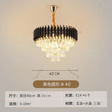 Nordic Luxury Crystal Chandelier Round Pendant Light LED for Living Room Hotel Lobby Hallway Modern Home Decor Hanging Lamp