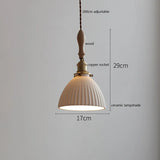 Butterfly Ceramic LED Pendant Lamp Beside Wooden Handle Copper Socket Home Decors Bedroom Dining Living Room Light Hang lamp