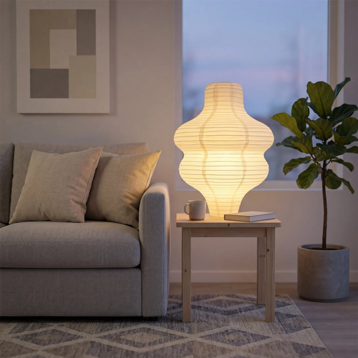 Large White Paper Lampshade 37cm Round Ceiling Pendant Lamp Handmade Folded Rice Paper Chandelier for Bedroom Living Dining Room
