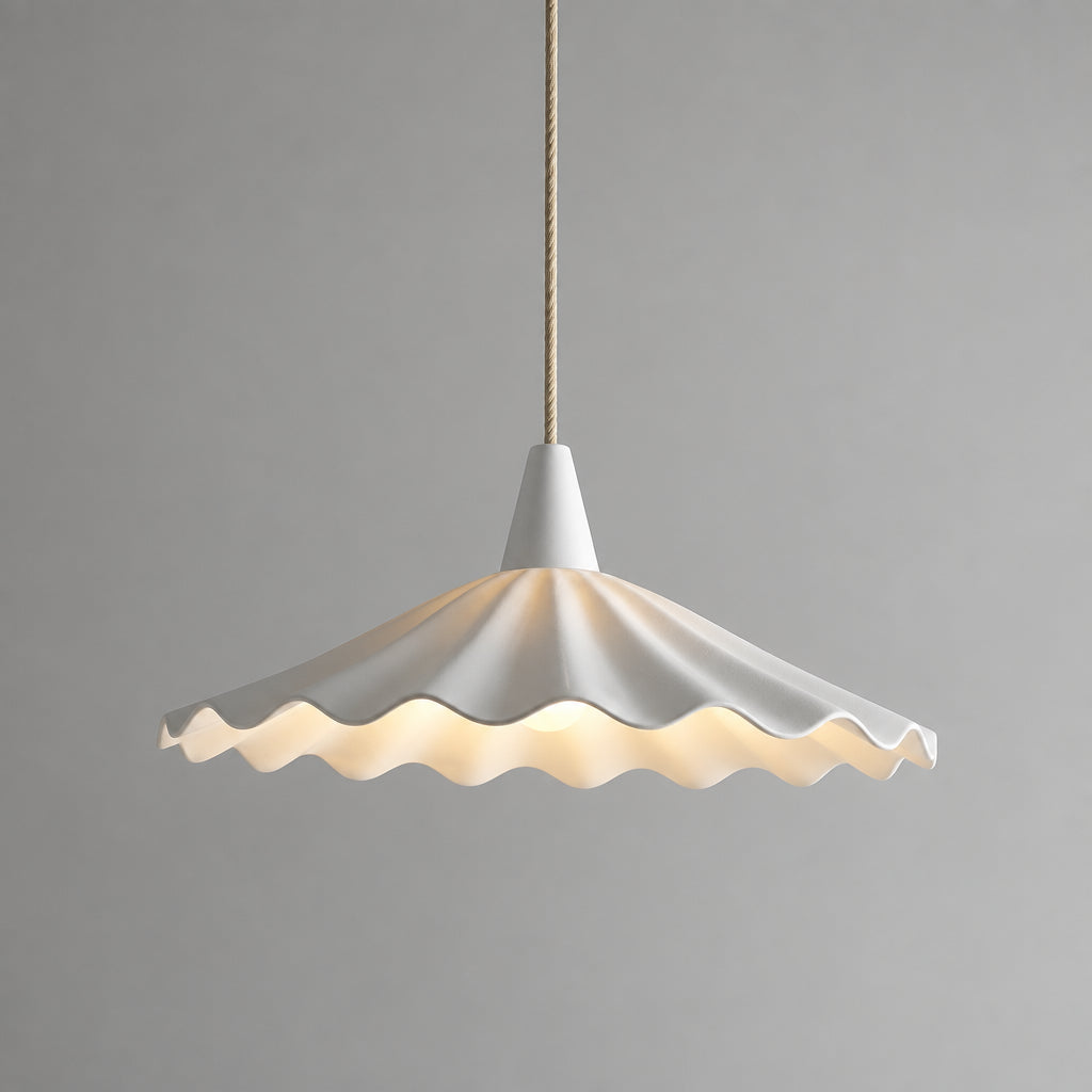 30cm White Ceramic LED Pendant Light - Modern Nordic & Japanese Style Hanging Ceiling Lamp Fixture for Bedroom, Dining Table & Living Room