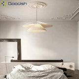 Japanese Creative Pleated Fabric Pendant Light - Modern Cloth Shade Ceiling Chandelier Lamp Fixture for Bedroom, Living Room, Dining Room & Kitchen