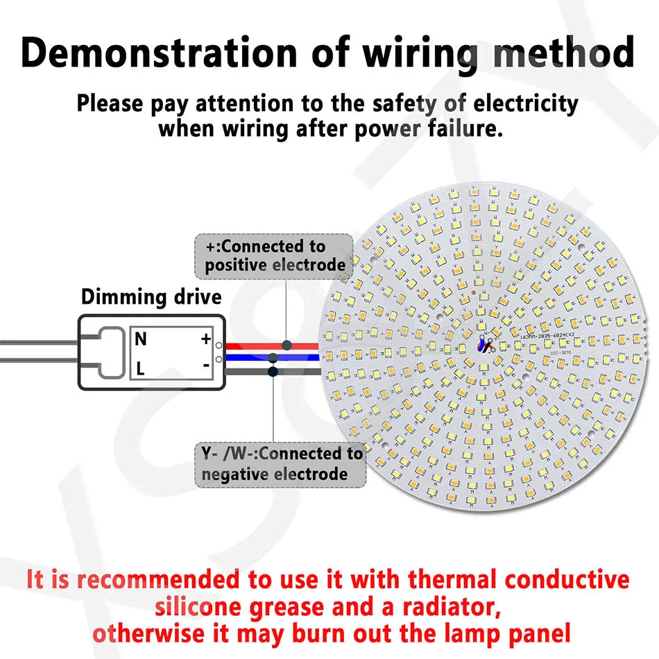 LED Light Board Two-Color LED 10W 18W 24W 36W Chip Source Lamp Bead Constant Current Input Diode For Panel  Light  Ceiling Lamp
