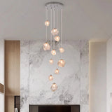 Modern Staircase LED Ceiling Chandelier - Luxury Long Hanging Pendant Light for Living Room