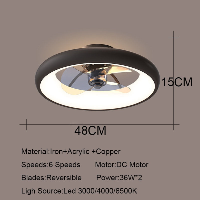 Nordic White Black Gold Ceiling Fan Light DC Motor Remote Control Reversible Bedroom Dining Room Ceiling Fan Light Living Room