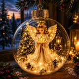 Glowing Lighted Christmas Ball Ornament Glass Hanging Pendant for Christmas Tree Holiday Home Party Decoration Christmas Party