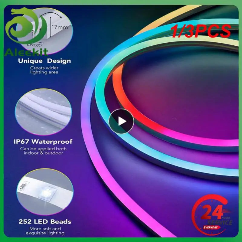 1/3PCS Homekit RGB LED Strip Neon Lights Smart Life WiFi Waterproof Neon Sign Outdoor Garden Decoration Work With