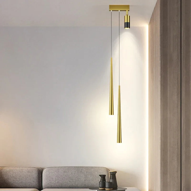 New Simple Long Strip With Spotlight Pendant Lamp Modern Chandeliers For Living Dining Room Bedroom Hall Indoor Lighting Fixture