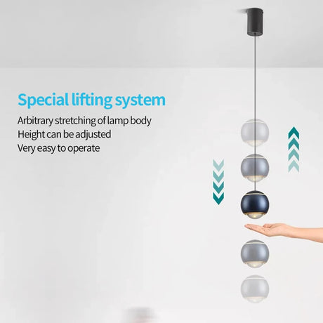 Bedside chandelier modern simple, and luxurious bedroom small chandelier restaurant bar and counter adjustable ceiling light