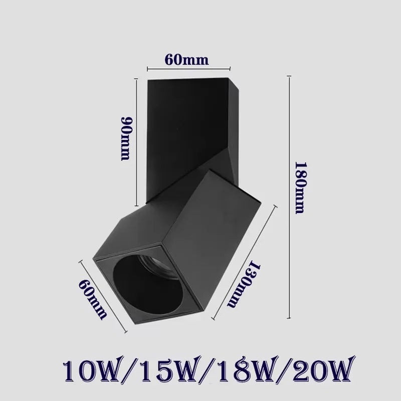 Dimmable LED Folding 360° Rotation Downlights 15W/10W COB LED Ceiling Spot Lights 85~265V LED Background Lamps Indoor Lighting