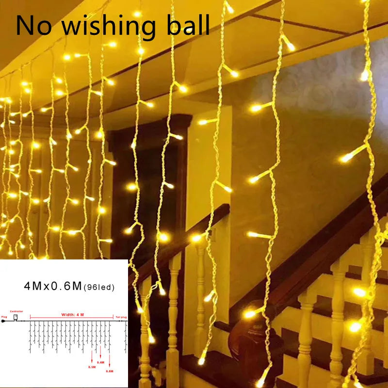 Christmas Balls Santa Claus Led Garland Curtain Lights Christmas Decorations for Home New Year 2023 Gifts Navi dad Tree Xmas Gift