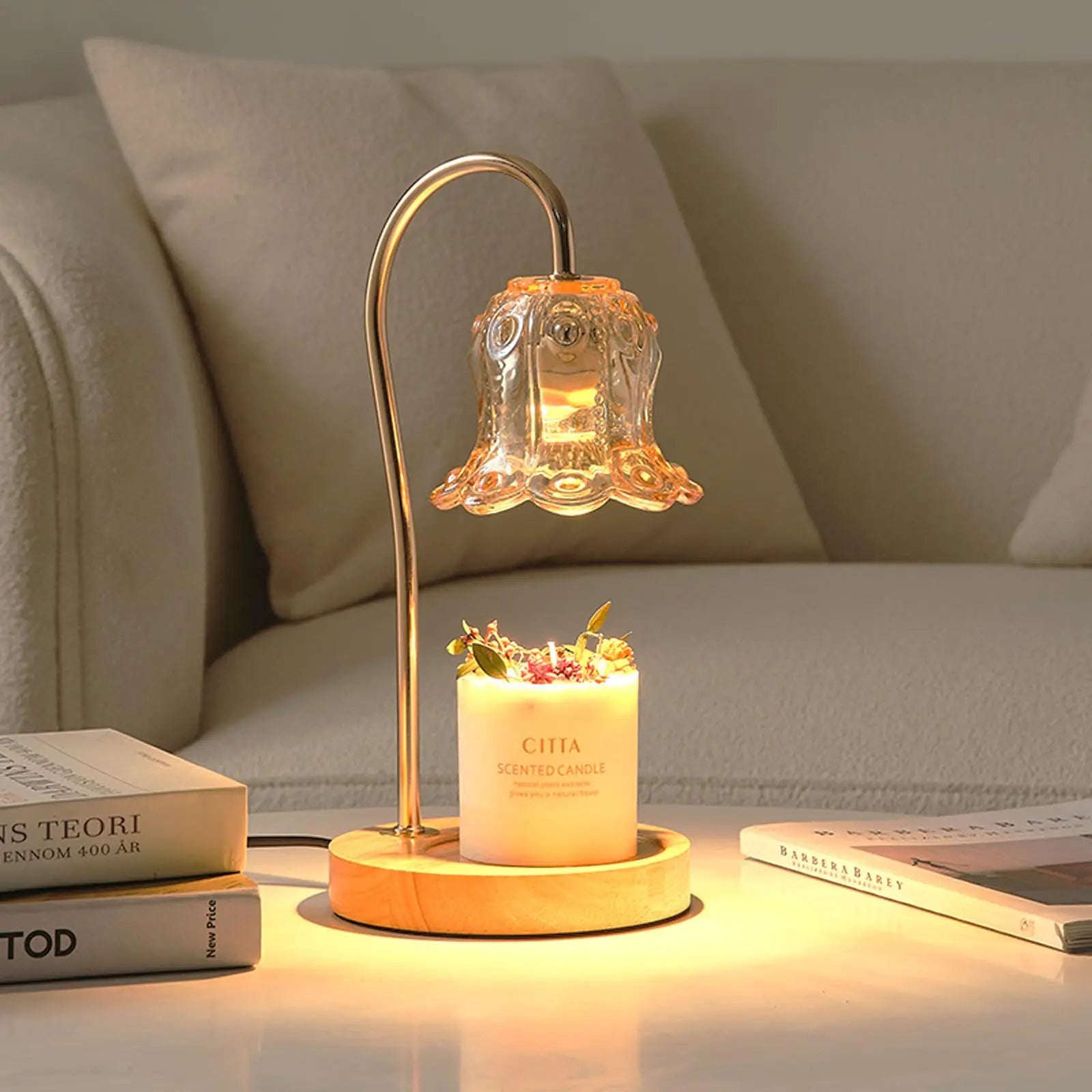 Table lamp decoration Candle Lamp Furnace Glass Aromatherapy Melting Wax Lamp Melting Candle Lamp Bedroom Atmosphere Table Lamp