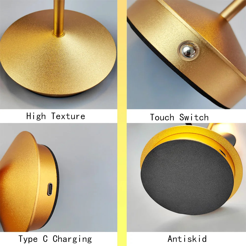 Type-C Rechargeable Table Lamp Creative Dining Touch Led Hotel Bar Coffee Pina pro Table Lamp Lampada Da Tavolo Decorative Lamp