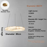 Imitation Marble Circular Resin Pendant Light - Modern Hanging Ceiling Lamp Fixture for Living Room, Bedroom & Home Decor