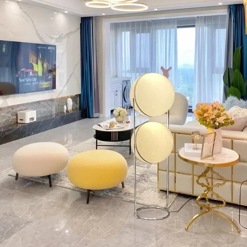 Designer LED Floor Lamp Nordic Living Room Standing Light Bedroom Bedside Hotel Room Shop Decor Modern Silver Metal Floor Lights