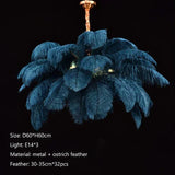 Nordic Ostrich Girl Ins Feather Art Living Room Chandelier Bedroom Indoor Hanging Lamp Pendant Lights Home Decor Ceiling Lamps