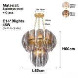 Luxury Murano Glass Chandelier (French Vintage Style) - Handcrafted Artisan Pendant Hanging Light Fixture for Living Room & Ceiling Decor