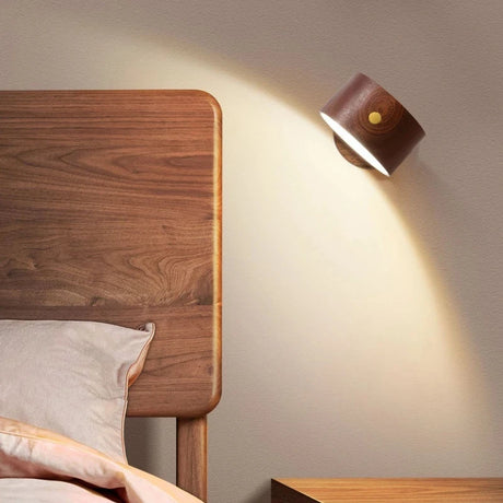 Wireless Wall Lights LED Reading Lamps Rechargeable Wood Sconce Home decoration Rotation Touch Control Bedside Lighting
