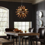 Japanese Wooden Chandeliers Retro Round Dining Table Lighting Fixtures Globe Shape Pandent Lights Living Room Home Decoration