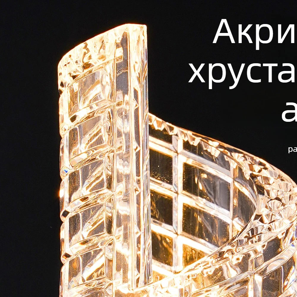 Plug-in Diamond-Cut LED Pendant Light - Modern Acrylic Hanging Lamp for Living Room