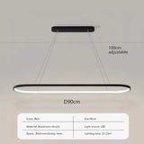 Modern LED Linear Pendant Light - Simple Line Hanging Lamp for Dining Room