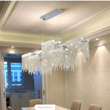 Postmodern Luxury K9 Crystal Chandelier Led G9 Chrome Steel Chandelier Dining Room Living Room Home Hanging Lighting Fixtures