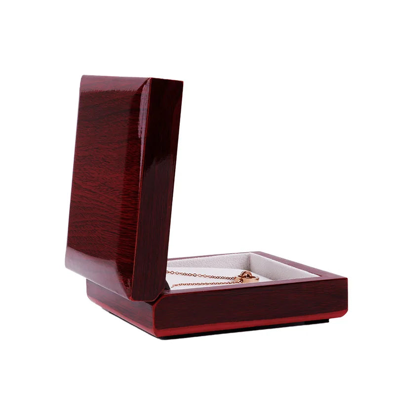 Wooden LED Light Jewelry Gift Box - Luxury Pendant, Necklace & Bracelet Packaging Case