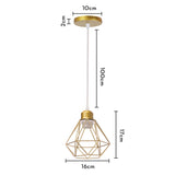 Industrial Pendant Light Led Adjustable Hanging Lamp Shade for Home Kitchen Metal Cage Pendant Lighting for Island Dining Room
