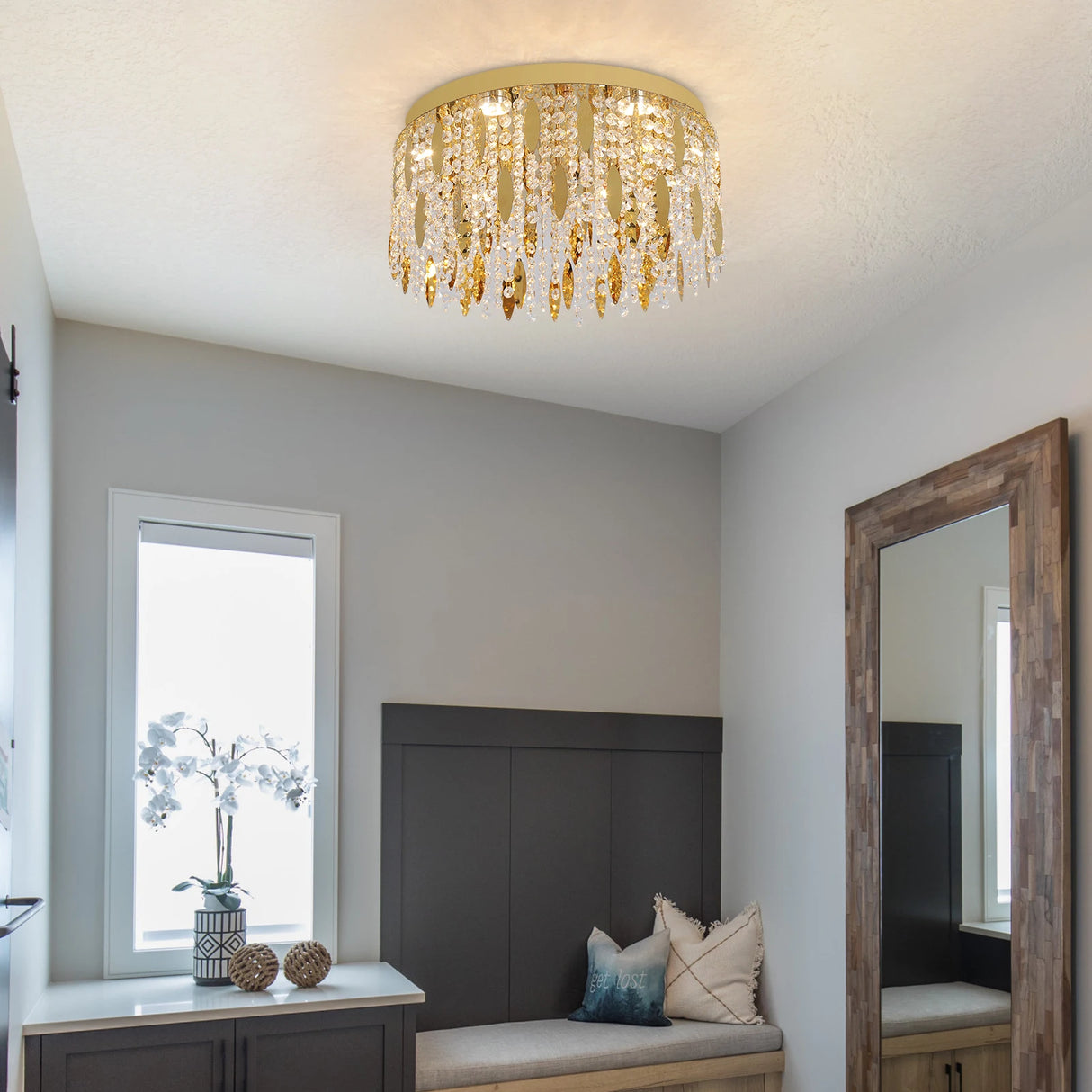 Luxury Crystal Led Ceiling Lamp Modern Chandelier Living Dining Room Pendant Light Hanging Lustre Home Decor Fixture