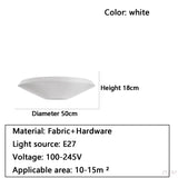 Ceiling light simple round whtie fabric lamp foyer creative flying saucer light Living Room restaurants hotel lobby lighting E27