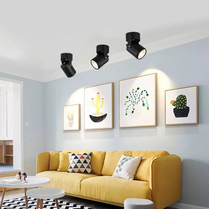 360° rotatable COB spotlight 7W 10W15W 20W Nordic color surface mounted foldable LED downlight ceiling light background lighting