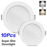 10pcs LED Downlight  5W 7W 9W 12W 20W 220V Recessed Ceiling Light 3/4/5 Inch Round LED Panel Down Light Spotlight Lighting
