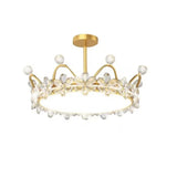Crown Ceiling Lamp Star Light Children's Princess Room Crystal Flower Bedroom Light Light Luxury Lamp in the Living Room