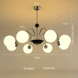 Mid-Century Retro Chandelier French Glass Ball Pengdant Lamp Bauhaus Gold/Chrome Luxury Living Room Bedroom Study Light