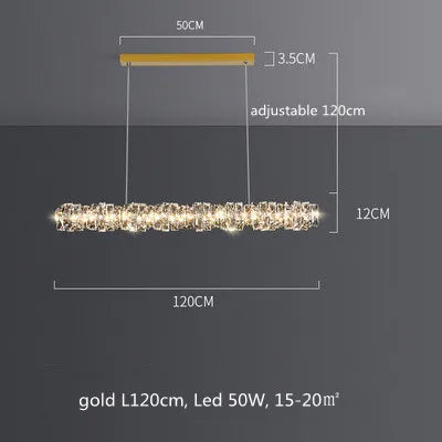 Modern Luxury K9 Crystal Led Dimmable Pendant Lights Living Dining  Room Ring Hanging Lamp Lustre Led Suspend Lamp Decor Fixture