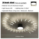 Modern Firework Led Chandeliers Lighting Lamp Home Decor Living Room Ceiling Lights Luminaria Bedroom Black Gold Spiral Lamparas