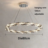 Chrome Modern Crystal Chandelier - Luxury LED Hanging Light for Living Room