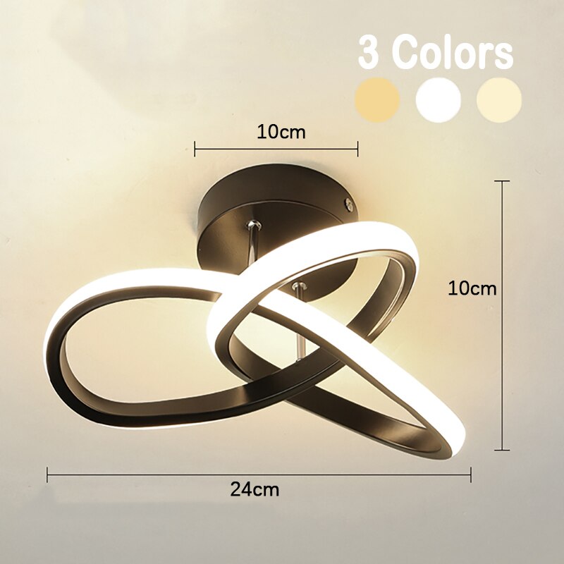 Household LED Chandelier Three Colors Lamp Modern Style Ceiling Lamp Bedroom Light Surface Installation 220v Dining Room Lamp