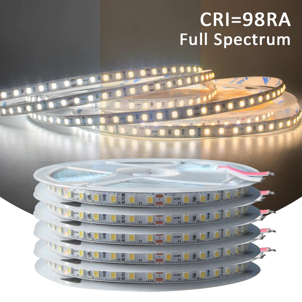 Ra98 Full Spectrum Led Strip Light 24V 10M 5M SMD2835 120LEDs Flexible Led Tape Ribbon Lamp 24 volt High CRI Flexible Lighting