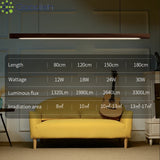 Stylish Minimalist Creative Wood Long Strip Hanging LED Pendant Lights Fashion Lamps for Living Room Home Decoration Chandelier