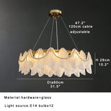 Luxury Glass Chandelier with Pearl Accents - Modern Ceiling Pendant Light Fixture for Living Room, Dining Room & Bedroom