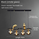 Nordic LED Glass Chandelier Modern Creative Bird Restaurant Dining Table Glass Pendant Light Living Room Bar Counter Decoration