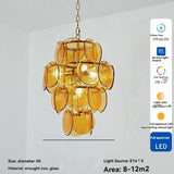 Round Glass Dining Table Lights for Bedroom Living Room French Modern LED Murano Glass Pendant Lights Bar Kitchen Restaurant