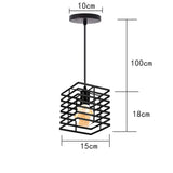 Modern Cage Pendant Light E27 Iron Minimalist Vintage Scandinavian Loft Pyramid Pendant Lamp Metal Hanging Ceiling Lamp Fixtures
