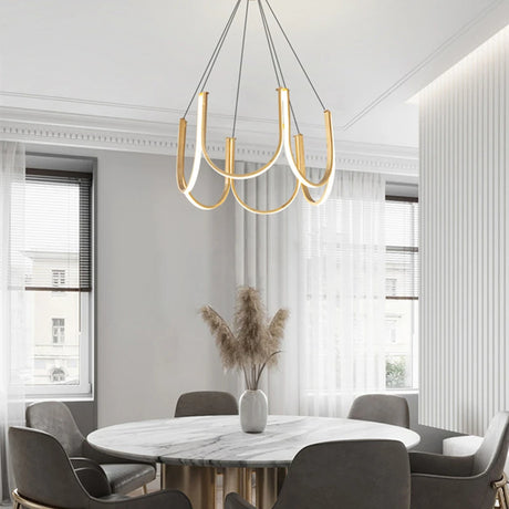Nordic Gold Postmodern Minimalist  Led Ceiling Chandelier For Living Room Bedroom Restaurant Indoor Lighting Pendant Lamp