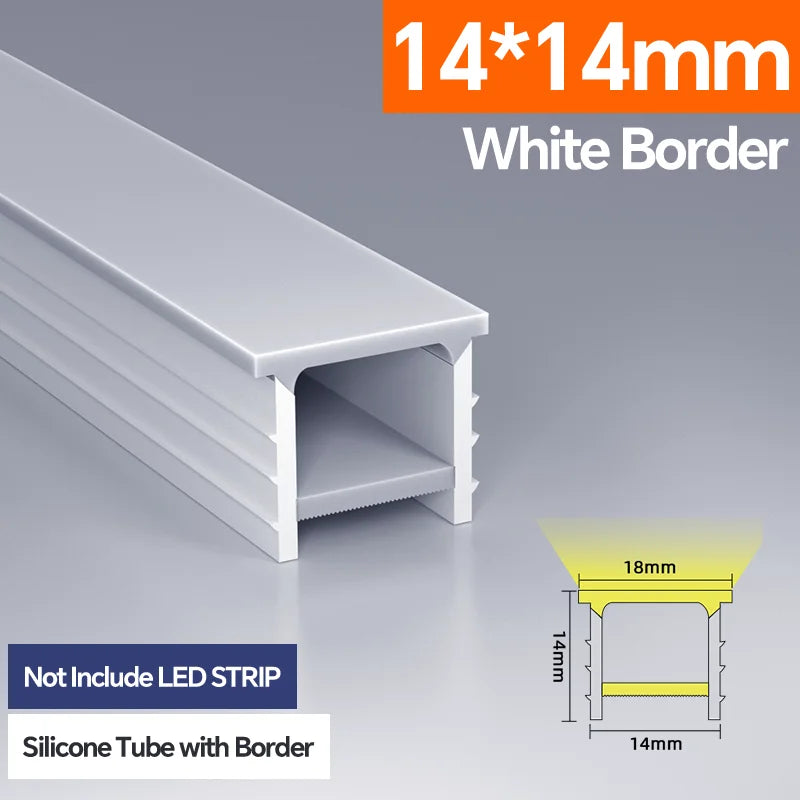 Light Strip Silicone Tube LED Diffuser Flexible Black and White Lampshade with Edge Contour Light Mask Plate Cover