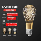 Acrylic Crystal Mini Pendant Light 2pcs - E27/E14 LED Fairy Lamp for Bedroom & Kitchen, Warm White/Cold White, 110V-220V