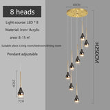 Modern Chandeliers For Staircase Living Room Pendant Lights LED  Lamp Villa Exhibition Hall Loft Long Hanging Lamp Light Fixture
