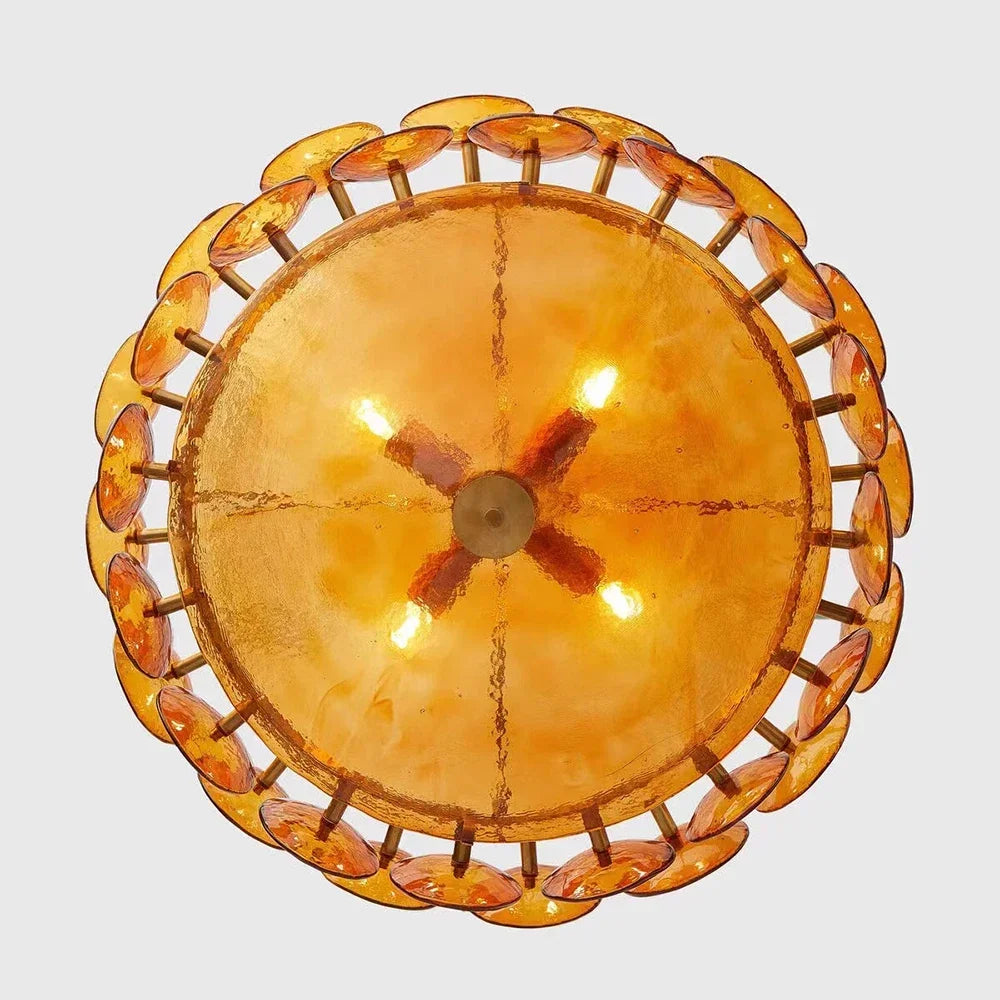Italian Bauhaus Amber White Art Glass Chandelier E14 Pendant Light Living Room Kitchen Island Hanging Lamp Lighting Fixture LED