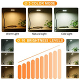 48 LEDs Desk Lamp Clip USB Book Light Bedside 360° Flexible Eye Protection Gooseneck Reading Light Brightness Adjustable 3 Level